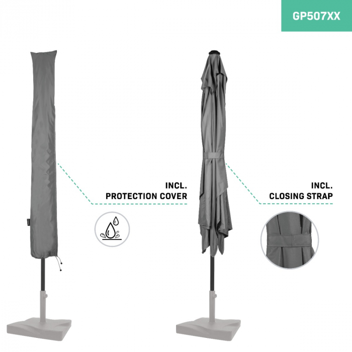 Parasol Rapallo 200x300cm - Rectangular parasol | Grey