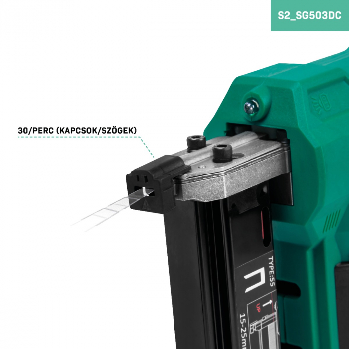 Staple gun 20V – 2.0Ah - Incl. staples and nails | Incl. 2 batteries and quick charger