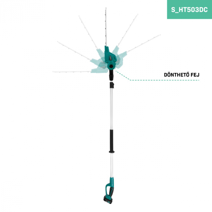 Teleszkópos sövényvágó 20V – 2,0Ah - 200-260 cm. |Tart. akkumulátor és gyorstöltő