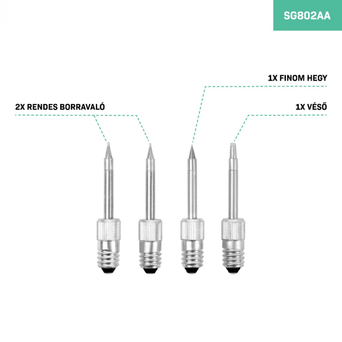 Forrasztóhegyek SG501DC forrasztópákához | 4 db.