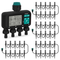 4-Way Water Timer and 4 x Irrigation System | Complete Starter set