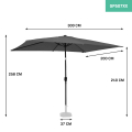 Parasol Rapallo 200x300cm - Rectangular parasol | Grey
